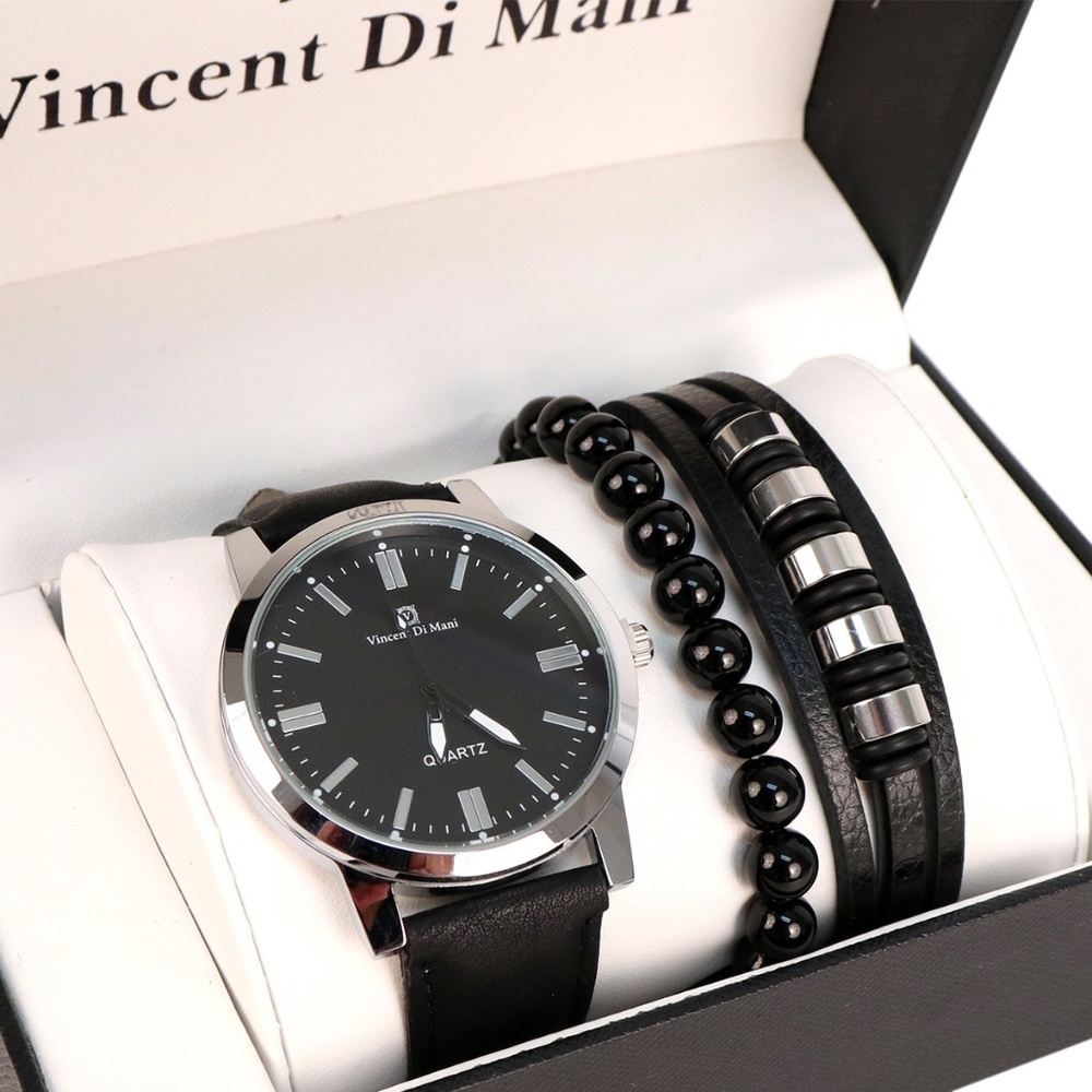 Men's Watch & Bracelet Gift Set -